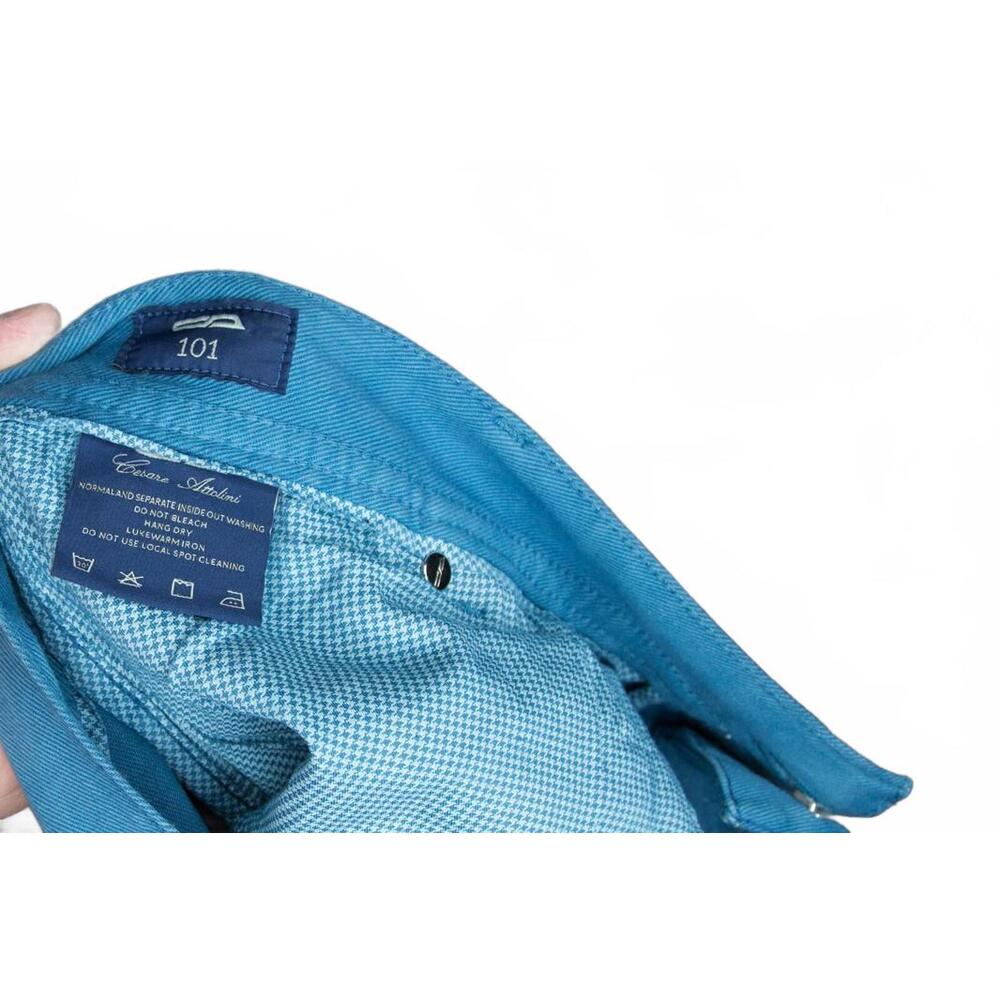 Men's Cesare Attolini 5 Pocket Jean Pants Solid Blue Cotton Sz 42 - Picture 11 of 11